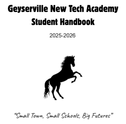 Open the Geyserville New Tech Academy Student Handbook as a PDF in a new tab